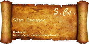 Sier Csongor névjegykártya